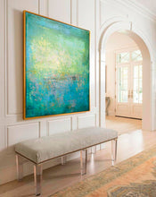 Load image into Gallery viewer, Abstract Green Painting Calming Abstract Canvas Art A045