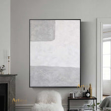 Load image into Gallery viewer, Gray And White Abstract Art Textured Acrylic Decor Minimalist Painting Dp039