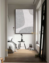 Load image into Gallery viewer, Gray And White Art Minimalist Painting Textured Acrylic Canvas Art Dp056