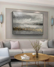 Load image into Gallery viewer, Black Gray Gold Modern Wall Art Abstract Painting Yp003