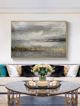 Load image into Gallery viewer, Black Gray Gold Modern Wall Art Abstract Painting Yp003