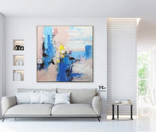 Load image into Gallery viewer, Colorful Painting Pink and Blue Painting Bright Color Textured Acrylic Painting Kp015