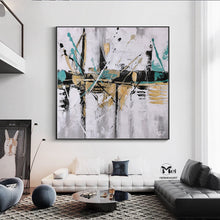 Load image into Gallery viewer, Black and Grey Wall Art Gold Painting Modern Wall Painting Ap105