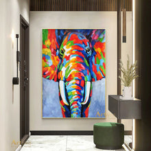 Load image into Gallery viewer, Bright Elephant Painting Colorful Abstract Art Modern Decor DP052
