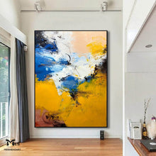 Load image into Gallery viewer, Yellow Abstract Painting Heavy Texture Canvas Art Living Room Kp006