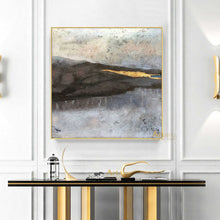 Load image into Gallery viewer, Large Gray Painting Gold Abstract Canvas Art Gold Leaf Painting Home Decor Dp043
