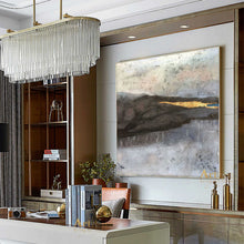 Load image into Gallery viewer, Large Gray Painting Gold Abstract Canvas Art Gold Leaf Painting Home Decor Dp043