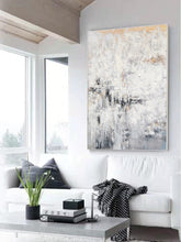 Load image into Gallery viewer, Large Abstract White Painting Heavy Textured Painting For Living Room Kp008