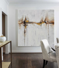 Load image into Gallery viewer, Beige Painting Gold Painting Ocean Landscape Painting Office Decor Bp100