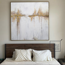 Load image into Gallery viewer, Beige Painting Gold Painting on Canvas Wall Art Office Decor Bp080