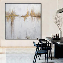 Load image into Gallery viewer, Beige Painting Gold Painting on Canvas Wall Art Office Decor Bp080