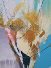 Load image into Gallery viewer, Minimalist Abstract Painting Blue Painting Gold Painting Large Wall Canvas Art Bp101