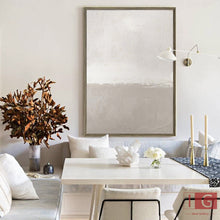 Load image into Gallery viewer, Beige and White Painting Beige Abstract Painting Beige Wall Decor Qp055