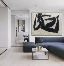 Load image into Gallery viewer, Black And White Greek Athletes Paintings On Canvas Minimalist Art Kp030