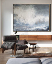 Load image into Gallery viewer, Cloud Painting Abstract Ocean Painting Large Blue White Abstract Painting Ap026