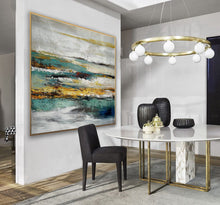 Load image into Gallery viewer, Turquoise Teal Blue Modern Texture Abstract Canvas Wall Art Ap089