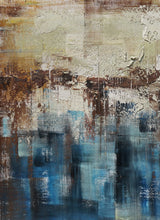 Load image into Gallery viewer, Blue Brown Gray Abstract Painting Oversized Living Room Painting Ap096
