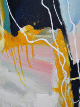 Load image into Gallery viewer, Dark Blue Abstract Painting Minimalist Yellow Painting Art for Big Walls Bp075