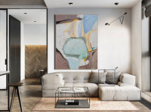 Load image into Gallery viewer, Original Green Abstract Painting, Minimalist Abstract Painting Bl006