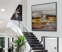 Load image into Gallery viewer, Gray Gold Brown Textured Abstract Artwork Oversized Art for Sale Ap088