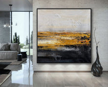 Load image into Gallery viewer, Black And White Gold Minimalist Abstract Oversize Canvas Wall Art Ap079