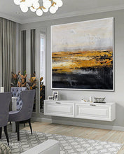 Load image into Gallery viewer, Black And White Gold Minimalist Abstract Oversize Canvas Wall Art Ap079