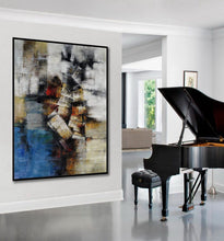 Load image into Gallery viewer, Gray Blue Brown Oversize Canvas Art Large Scale Original Art Ap092
