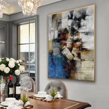 Load image into Gallery viewer, Gray Blue Brown Oversize Canvas Art Large Scale Original Art Ap092