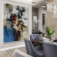 Load image into Gallery viewer, Gray Blue Brown Oversize Canvas Art Large Scale Original Art Ap092