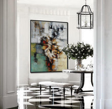 Load image into Gallery viewer, Green Gray Abstract Painting For Living Room Office Art Ap077