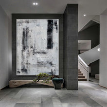 Load image into Gallery viewer, Oversize Minimalist Acrylic Painting on Canvas Black and White Ap043