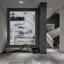 Load image into Gallery viewer, Black and White Oversize Minimalist Acrylic Painting on Canvas Ap100