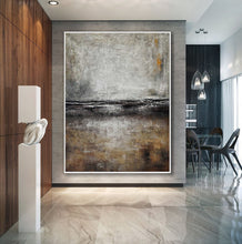 Load image into Gallery viewer, Vertical Neutral Color Textured Minimal Abstract Painting Ap068