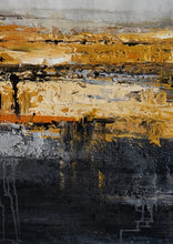 Load image into Gallery viewer, Oversize Minimalist Thick Acrylic Painting Gold Black White Painting Ap058