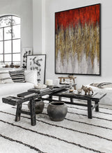 Load image into Gallery viewer, Red Gold Artwork Textured Abstract Painting Canvas Wall Art Ap098