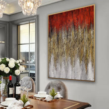 Load image into Gallery viewer, Red Gold Artwork Textured Abstract Painting Canvas Wall Art Ap098