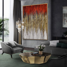 Load image into Gallery viewer, Red Gold Artwork Textured Abstract Painting Canvas Wall Art Ap098