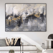 Load image into Gallery viewer, Beige and Black Painting Large Artwork Wall Canvas Ap104