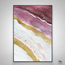 Load image into Gallery viewer, Gold Leaf Painting Pink and Purple Acrylic Painting For Living Room Ap102