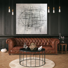 Load image into Gallery viewer, Oversized Painting Gray Abstract Painting Black And White Canvas Art Ap049