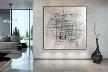 Load image into Gallery viewer, Oversized Painting Gray Abstract Painting Black And White Canvas Art Ap049