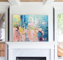 Load image into Gallery viewer, Colorful Painting On Canvas Pink Blue Painting Wall Decor Ap105