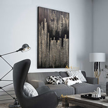 Load image into Gallery viewer, Gold Art Modern Abstract Art Black Painting on Canvas Huge Gold Painting Dp036