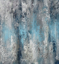Load image into Gallery viewer, Extra Large Textured panoramic Silver Leaf White Abstract Painting Ap044