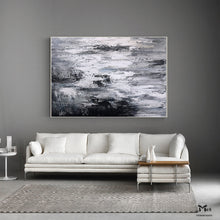 Load image into Gallery viewer, Black And White Abstract Painting 3D Texture Artwork For Living Room Ap112