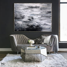 Load image into Gallery viewer, Black And White Abstract Painting 3D Texture Artwork For Living Room Ap112