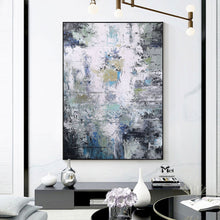 Load image into Gallery viewer, Heavy Texture Art Grey Wall Art Green Painting For Living Room Ap113
