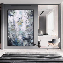 Load image into Gallery viewer, Heavy Texture Art Grey Wall Art Green Painting For Living Room Ap113