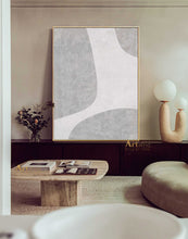 Load image into Gallery viewer, Gray And White Art Minimalist Painting Textured Acrylic Canvas Art Dp056
