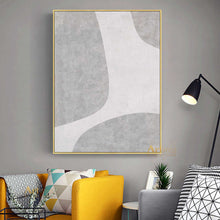 Load image into Gallery viewer, Gray And White Art Minimalist Painting Textured Acrylic Canvas Art Dp056